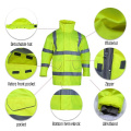 Impermeável Hi Vis Capuz Zipper Jaqueta de Segurança Reflexiva